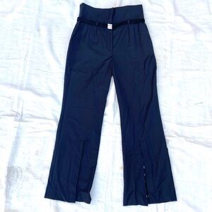 Dolce & Gabbana Black High Waist Diamanté Buckle Belt Button Wide Leg Pants!